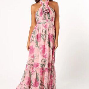NWT Petal & Pup Lennon Halterneck Maxi Dress - Pink Floral Size - Small